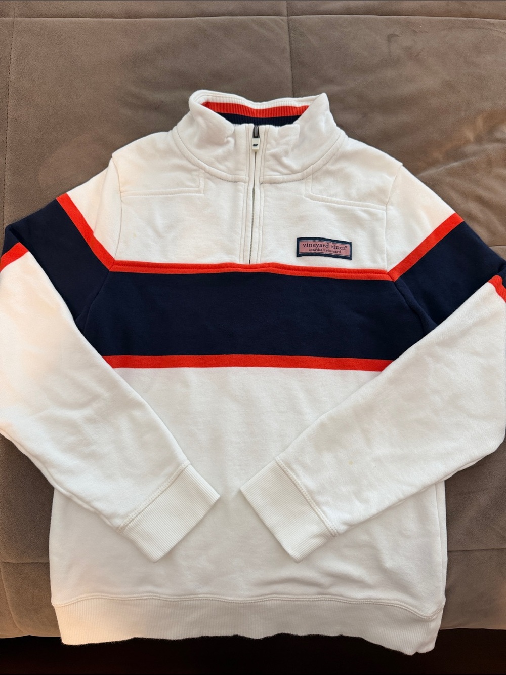 EUC Vineyard Vines off-white Quarter-Zip Sweater